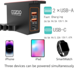 Headphone Stand with USB Charger under Desk Headset Holder Mount with 3 Port USB Charging Station (20W PD & QC3.0) and Iwatch Stand Smart Watch Charging Dock Dual Earphone Hanger Hook,Ul Tested - Image 2