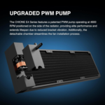 CHIONE E4 360Mm AIO CPU Liquid Cooler, Real-Time Digital Display Patented PWM Pump, Hidden Cable Design, ARGB PWM Fan W/Mb Sync, Intel LGA 1700/1200, AMD AM5/AM4, Black - Image 9